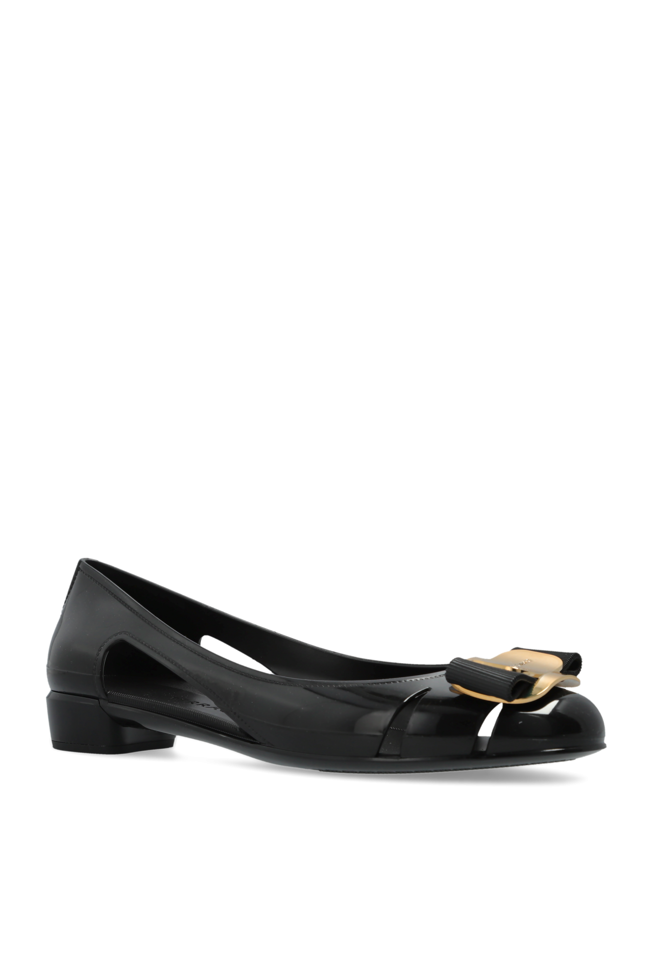 バレエシューズ FERRAGAMO NARA JELLY BALLETS Black Ballet Flats 